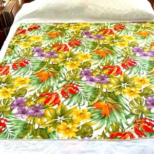 Unbranded Tropical flair tablecloth. No tags. 53”x 51” poly cotton blend.